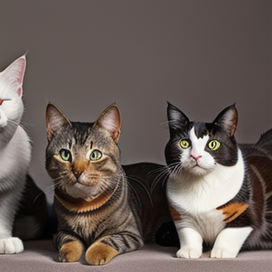 Diverse group of cats
