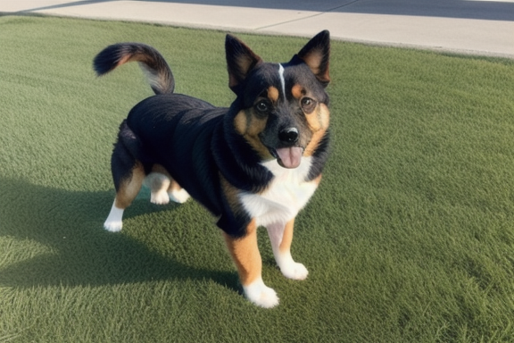 Cão com a cauda erguida