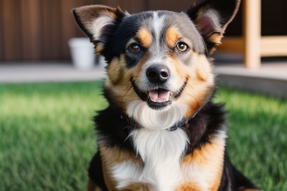 A well-behaved dog sitting