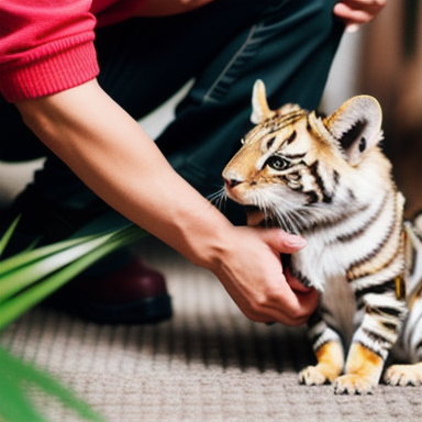 A responsible owner taking care of an exotic animal