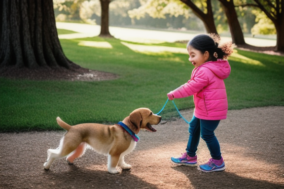 A joyful child playing with a lovable dog